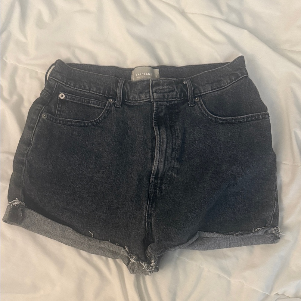 Black Denim Women's Shorts - Picture 2 of 7